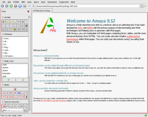 Screen shot of Amaya's main                                                                                                         view